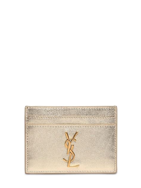 ysl card holder metallic